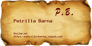 Petrilla Barna névjegykártya